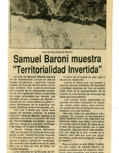 Artículo Samuel Baroni